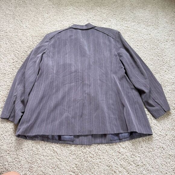 Norton McNaughton Jacket Blazer Womens 20W Gray Purple Striped Career Preppy - Picture 6 of 7